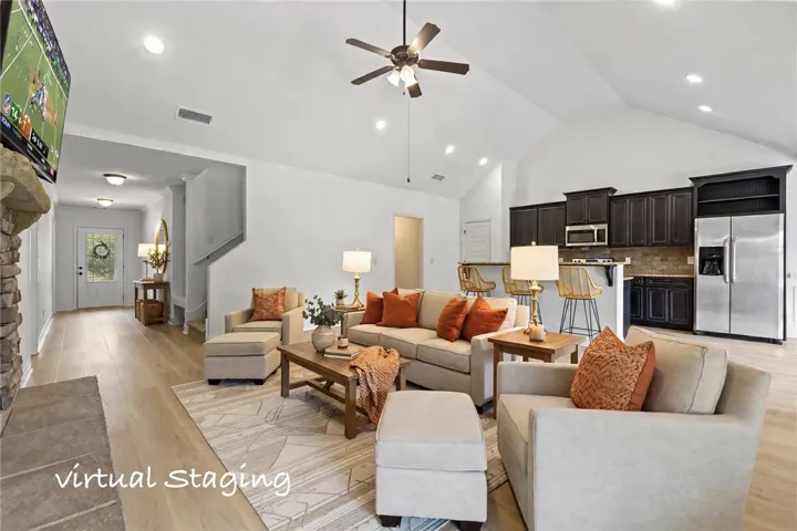 Virtually staged great room