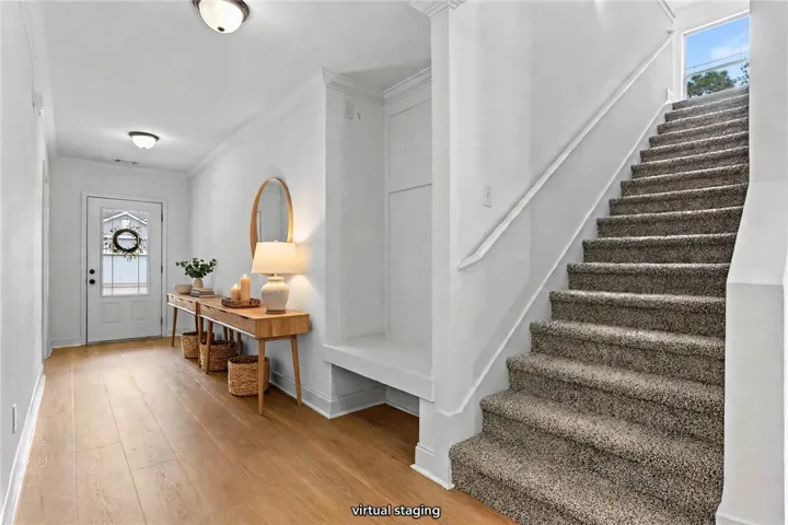 Virtually staged foyer