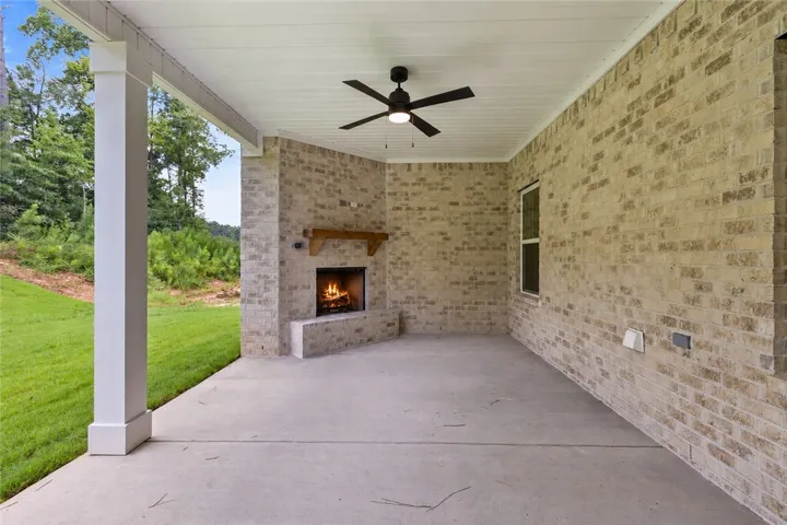 Fireplace is gas for ease of use.