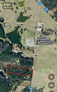 approx location in red via satellite photo