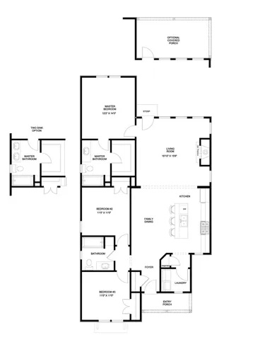 Floor Plan of Todd A on Lot 44 in Camellia Crossing, Valley Alabama