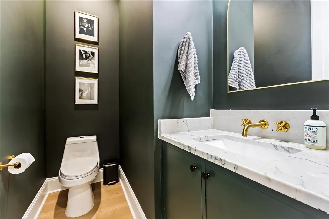 first floor half bath for guests.