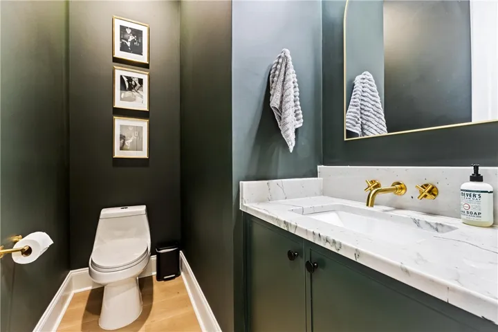 first floor half bath for guests.