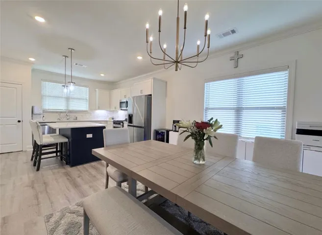 kitchen and dining area