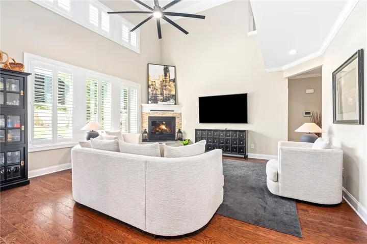 Grand two story living room