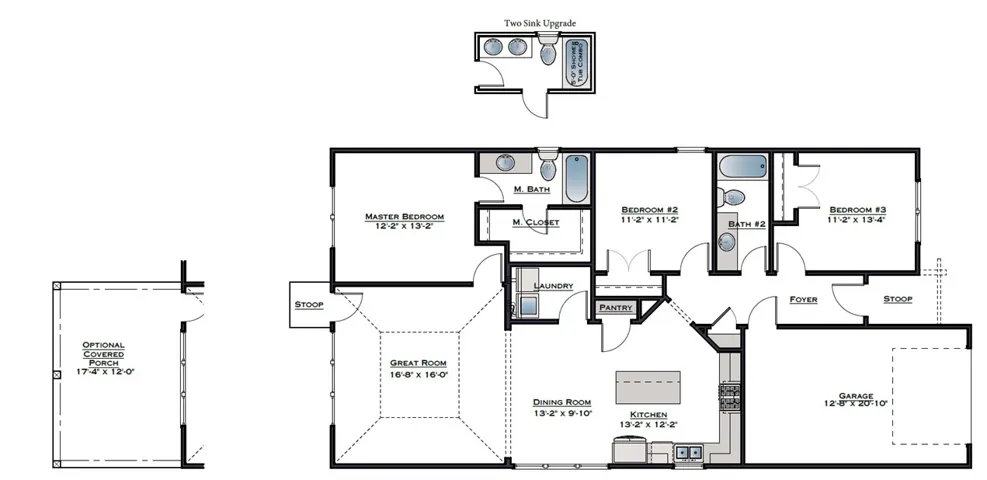 Trace C floor plan for Lot 46 in Camellia Crossing Valley Alabama.