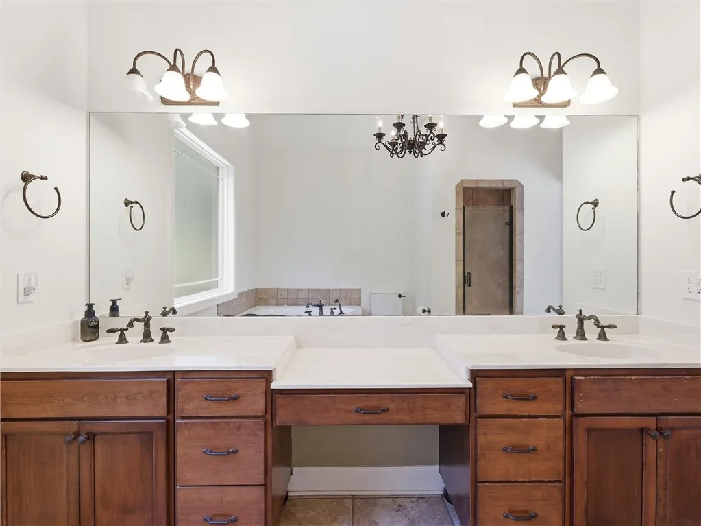 Double Vanities with cultured marble countertops