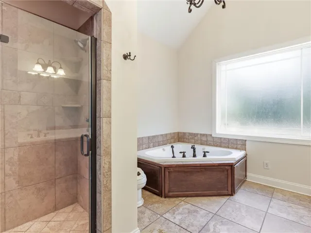 Walk in tiled shower & separate Jacuzzi Tub