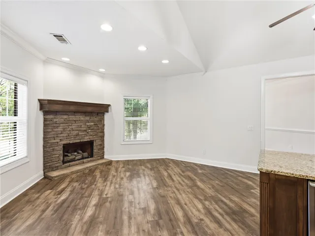 Keeping room with fireplace off the Kitchen