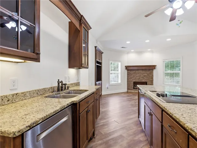 Gorgeous Cabinetry with Granite counter tops & glass doors.