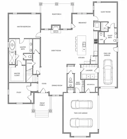 Visualize the thoughtful layout of this main level home, designed for comfortable living and entertaining.