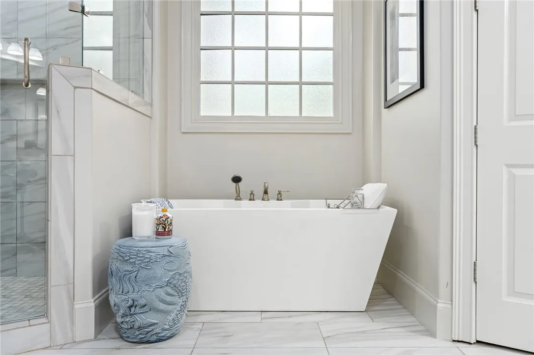 Spacious soaking tub.
