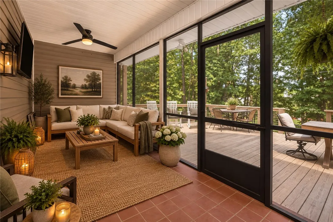 Virtually Staged Screened Patio