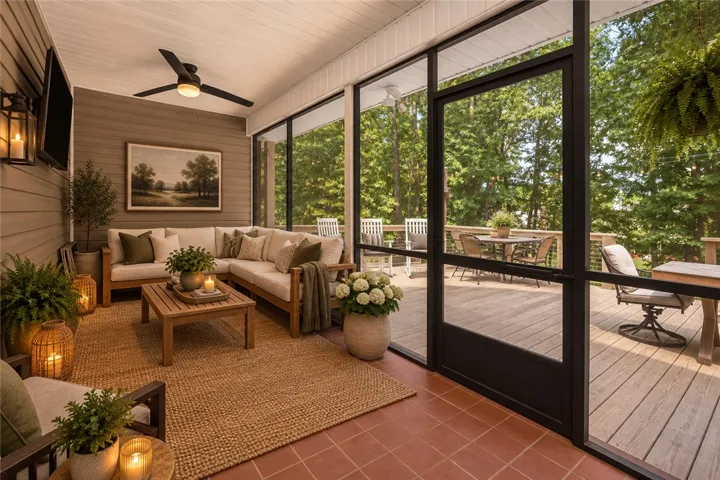 Virtually Staged Screened Patio
