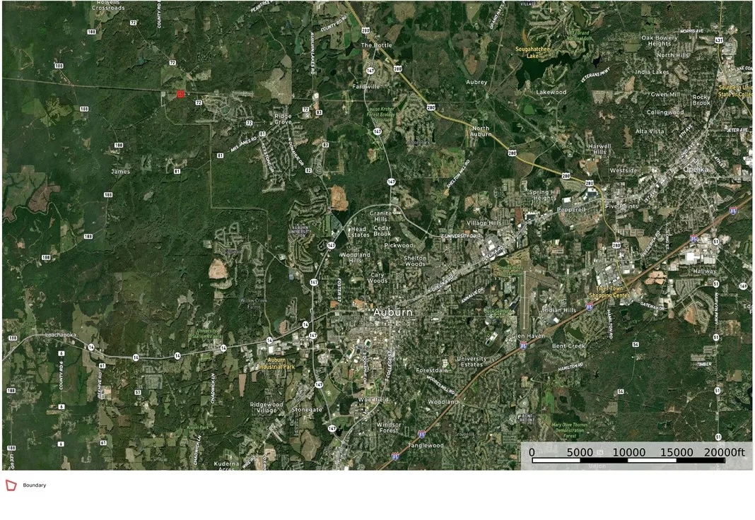 A regional map highlights local neighborhoods and major roadways surrounding the property area.