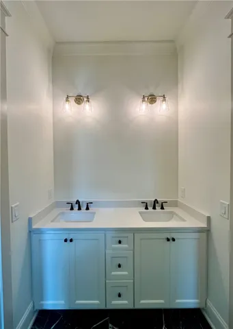 Secondary Bathroom With Quartz Countertops & Soft Close Cabinetry