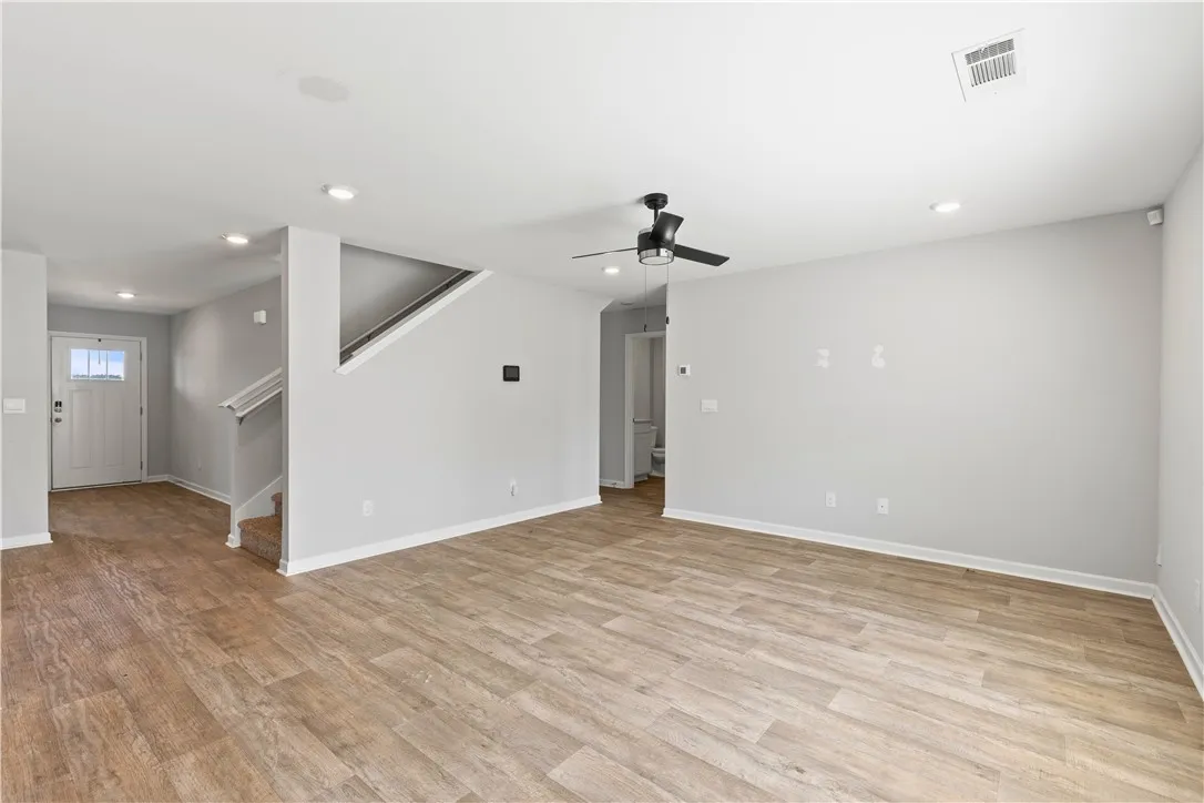 The open concept allows you to cook and watch tv at the same time.