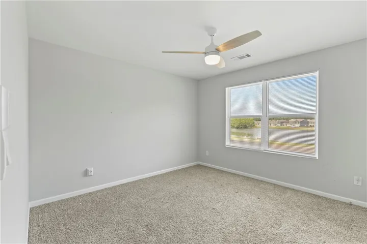 Large bedroom with closet storage