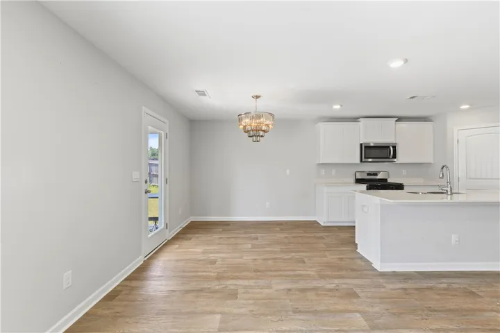 Breakfast area with chandelier