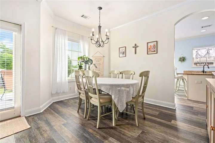 Dining area is conveniently located off the living space and kitchen.