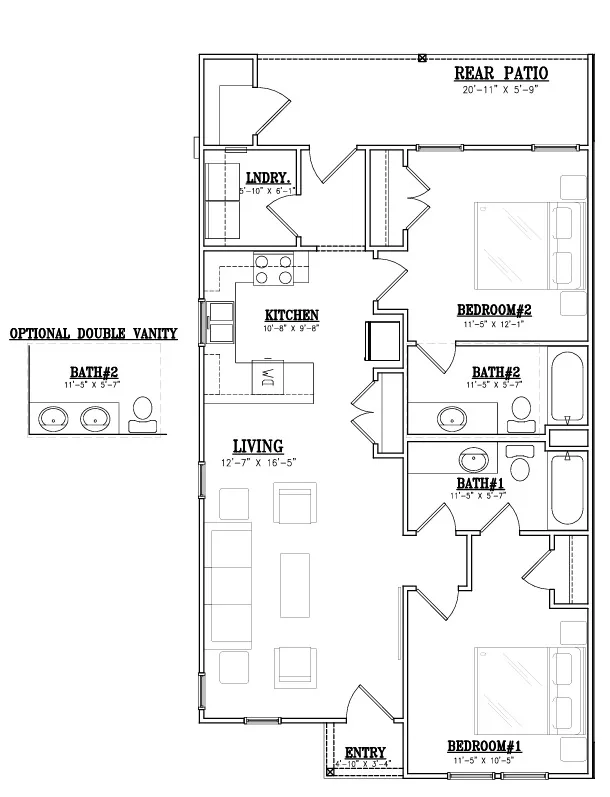 Floor plan of lot 62 in Camellia Crossing located in Valley, Alabama.