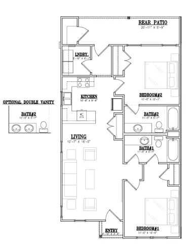 Floor plan of lot 62 in Camellia Crossing located in Valley, Alabama.