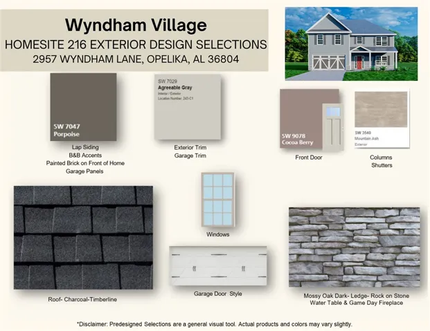 Carefully selected exterior design materials showcase quality finishes for this upcoming residence.