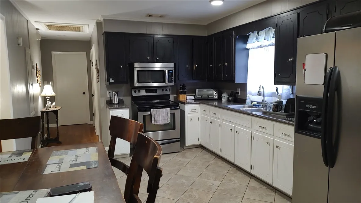 Shot of the layout of kitchen.