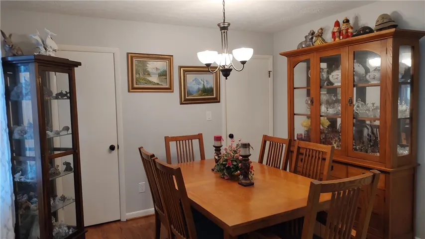 Dining is located next to the living room