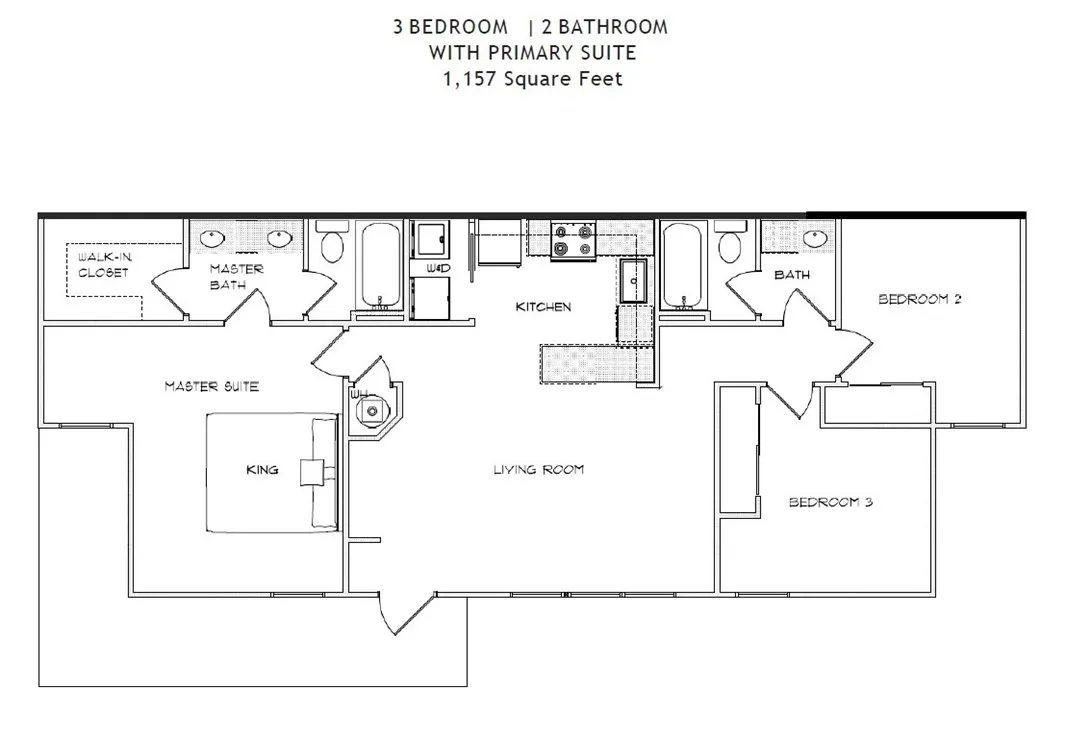 3 bed 2 bath floorplan