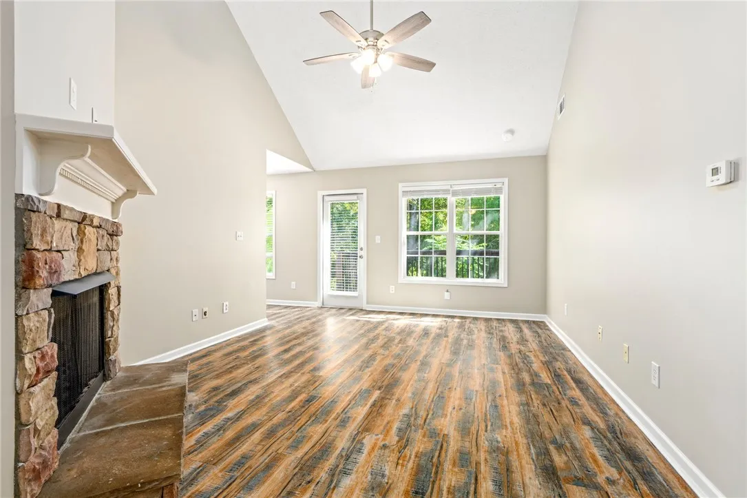 Vaulted ceilings and fireplace