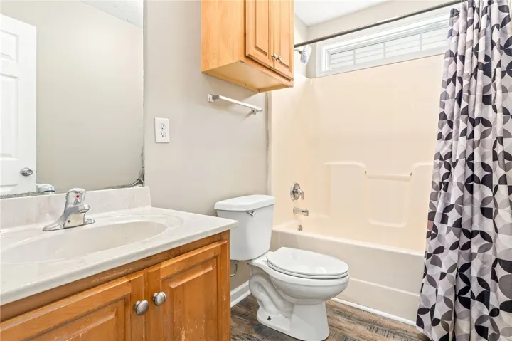 Main bathroom off of the two bedrooms