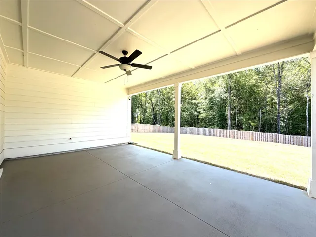 Covered back porch, gas shut-off valve