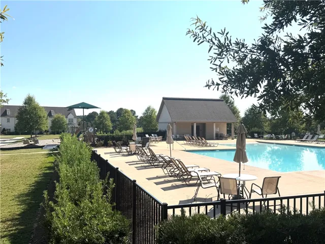 Community swimming pool and playground