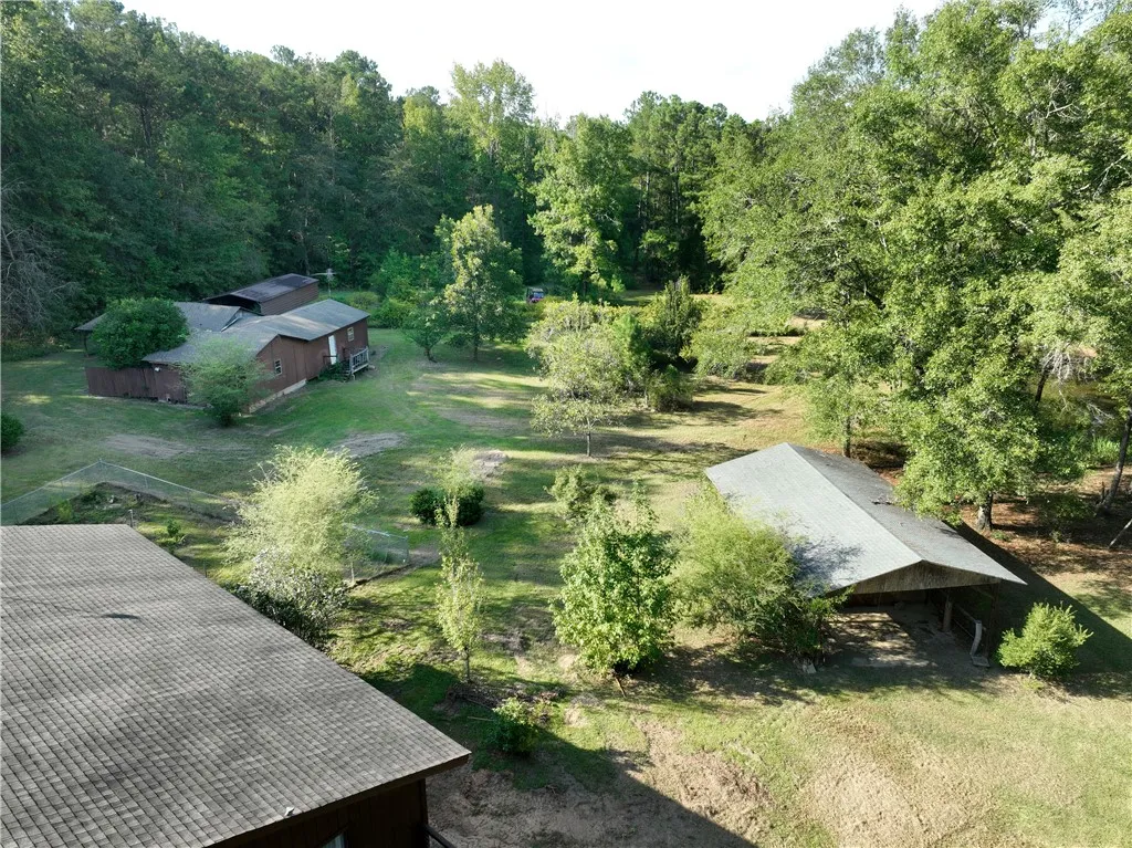 Aerial View of the He Shed and She Shed
