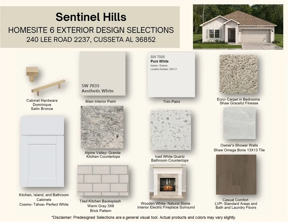 Professional design selections showcase quality finishes and contemporary materials curated for this upcoming home.