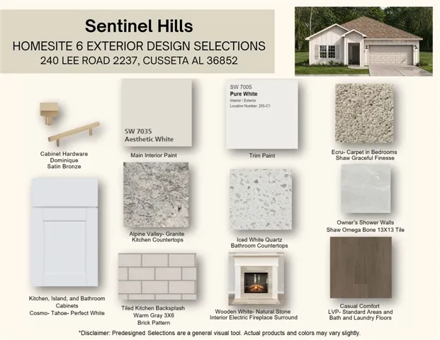 Professional design selections showcase quality finishes and contemporary materials curated for this upcoming home.