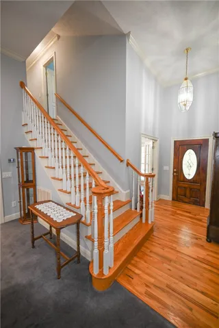 Grand two-story foyer.