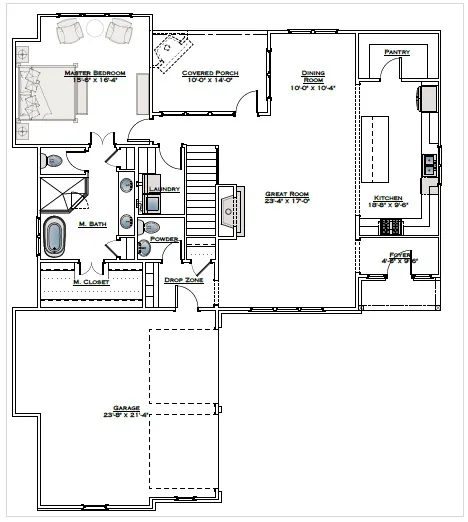 The Henry B - First Floor - All plans, pricing, and specifications are subject to change without notice.