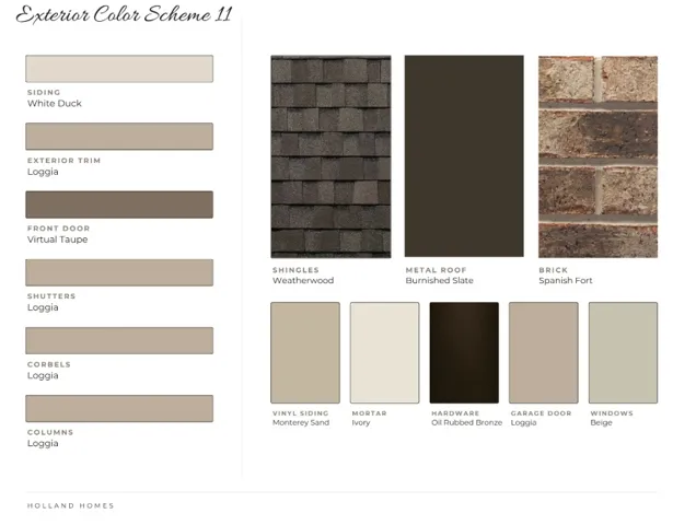 Auburn Farms Lot 10 - Exterior Color Scheme 
All plans, pricing, and specifications are subject to change without notice.