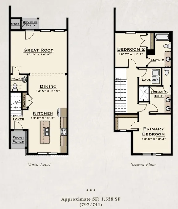 A well-designed two-story layout maximizes space and comfort throughout both levels.