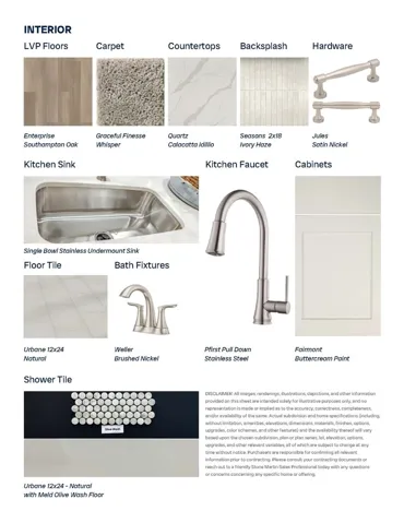 Carefully curated interior finishes showcase a modern palette of stone counters and premium flooring options.