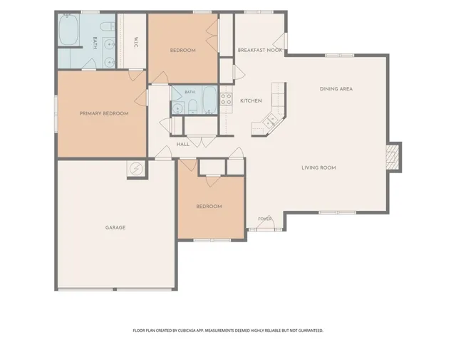 An organized single-story layout optimizes flow between shared living areas and private bedrooms.