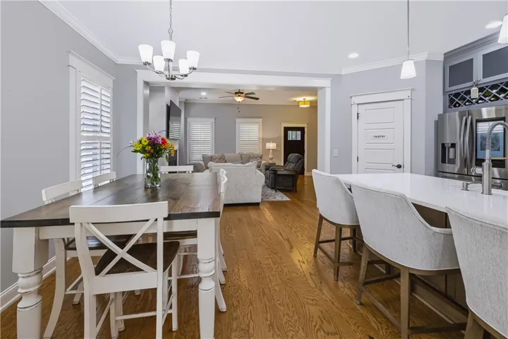 Open concept floorplan but with each area having a well defined space.