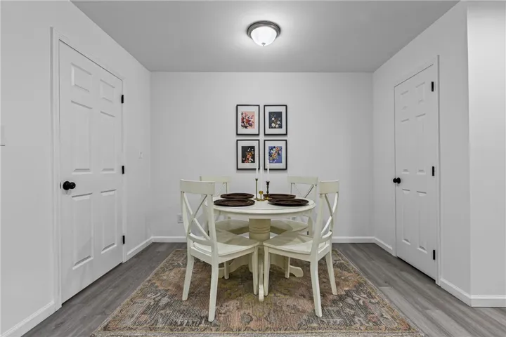Laundry to left; pantry to right.