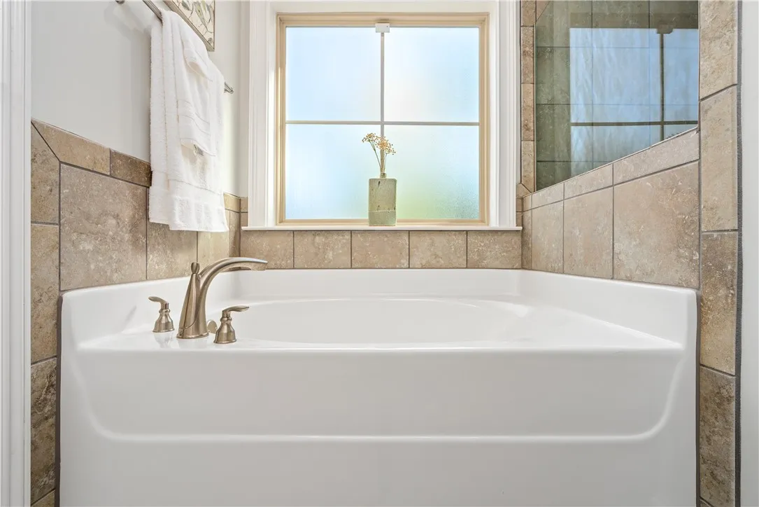 A deep soaking tub is the perfect place to soak and let your worries drift away.