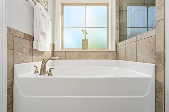 A deep soaking tub is the perfect place to soak and let your worries drift away.