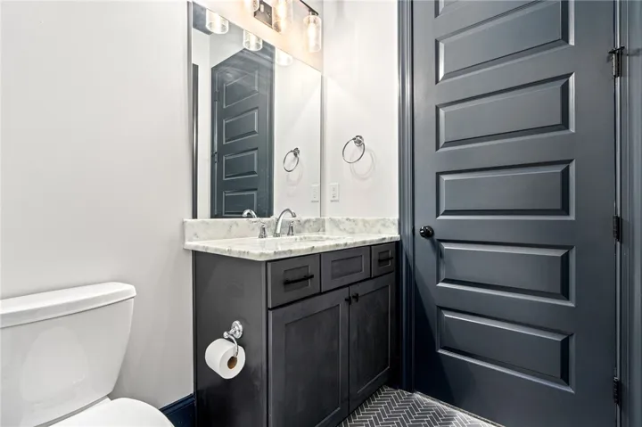 Bath 2 offers direct access to a bedroom, plus hall access to guests.