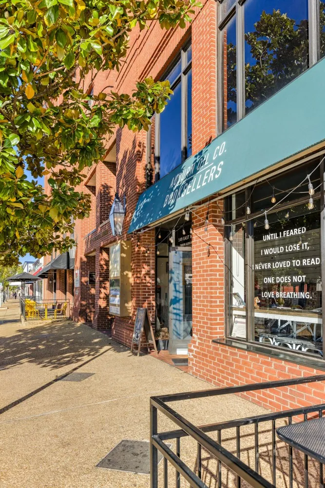 Historic brick architecture defines this vibrant streetfront location with large display windows.
