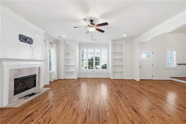 The foyers opens into the spacious living room.